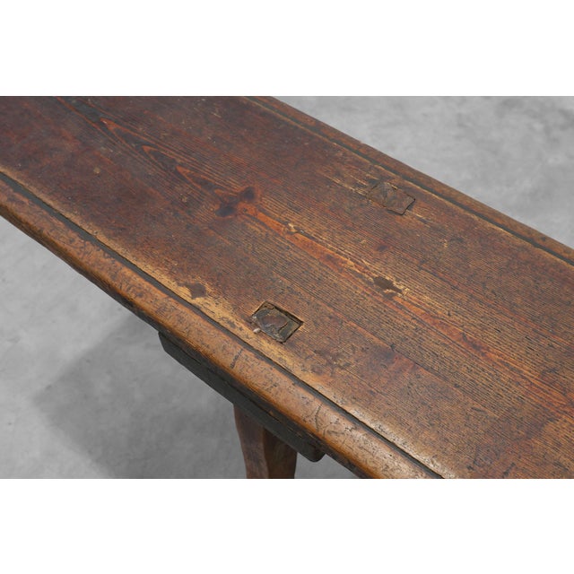 Brown Large 19th Century Wabi Sabi Wooden Bench, Japan For Sale - Image 8 of 11