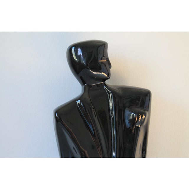 Vintage Postmodern Black Ceramic Figure For Sale In Milwaukee - Image 6 of 11