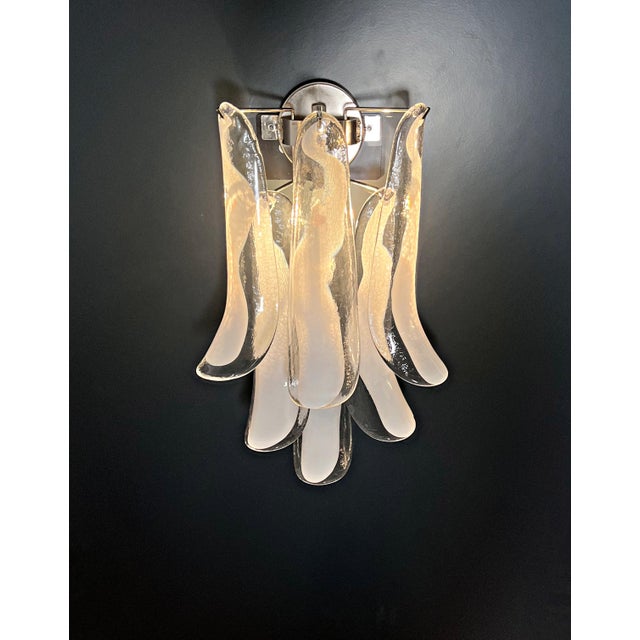 Vintage Italian Murano Wall Lights from Mazzega, 1990, Set of 2 For Sale - Image 12 of 15