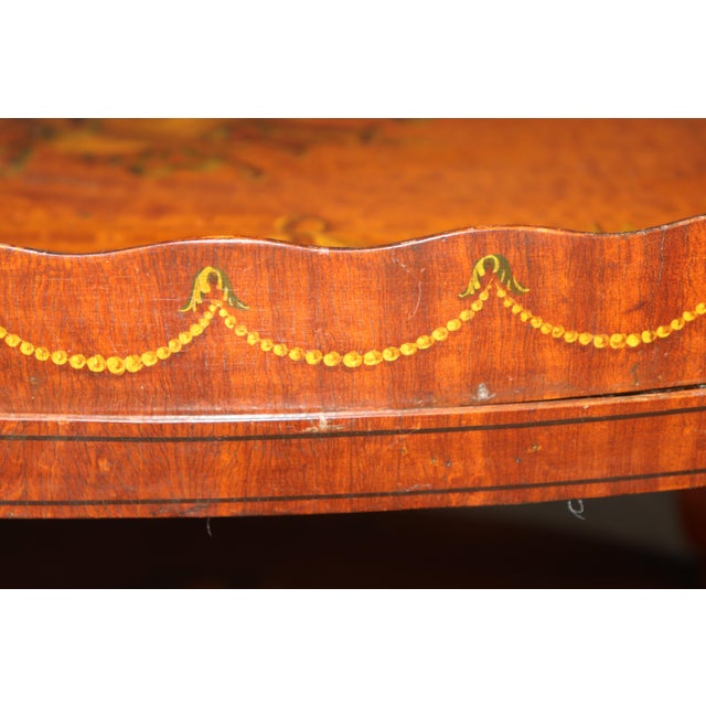 19th C Antique English Adams Paint Decorated Two-Tier Dessert Table For Sale - Image 14 of 15