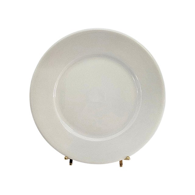 1980s Apilco France Classic Whiteware Rimmed Luncheon Plates, Set of 4 For Sale - Image 9 of 11