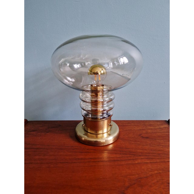 Space Age Table Lamp in Brass and Clear Glass, 1960s-1970s For Sale - Image 13 of 13