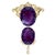 Huge Two Oval Shape Amethyst Pendant Necklace/ Pin & Diamonds 14 Kt Yellow Gold For Sale - Image 15 of 18