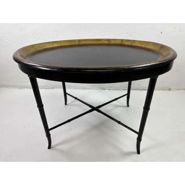 Late 19th Century Late 19 Century Regency Style Papier-Mâché Tray Table For Sale - Image 5 of 12