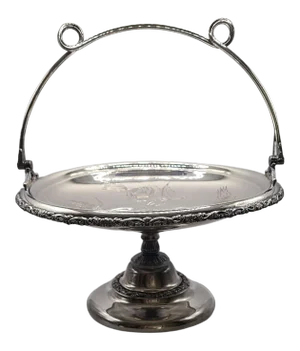 1921 Middletown Quadruple Silverplate Bride's Basket N Monogram