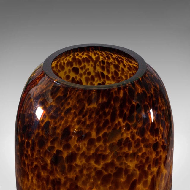 Black 1970s Modern Tall Vintage Amber Vase, Italian, Art Glass, Flower Sleeve, Decorative For Sale - Image 8 of 9