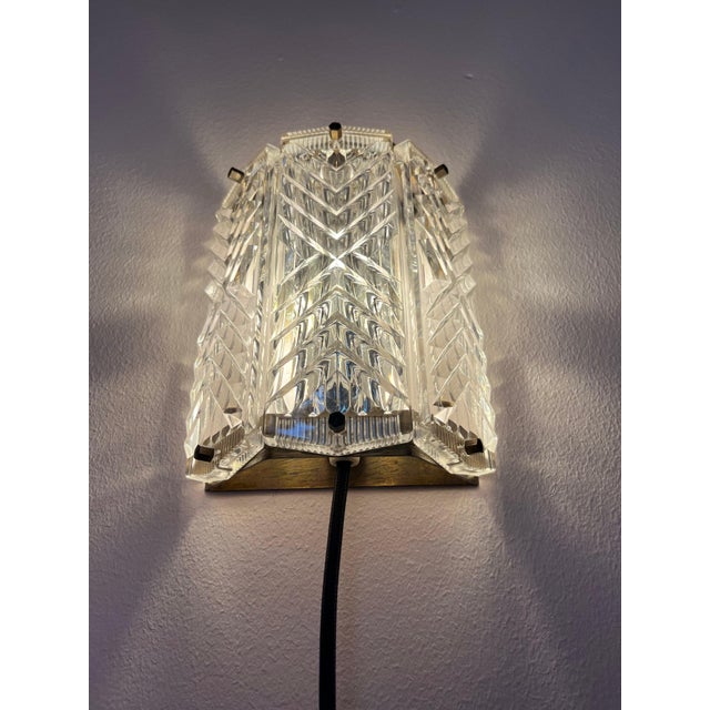 Metal Brass and Glass Wall Lamp by Wiktor Berndt for Flygsfors For Sale - Image 7 of 11