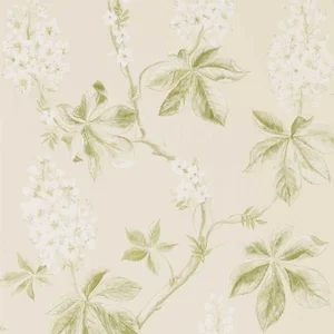 Sanderson Chestnut Tree Wallpaper in Lemon/Lettuce - a Sample