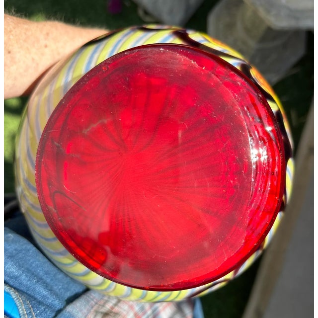 Vintage 1960's Large Multi Colored Murano Millefiori Vase For Sale - Image 12 of 13