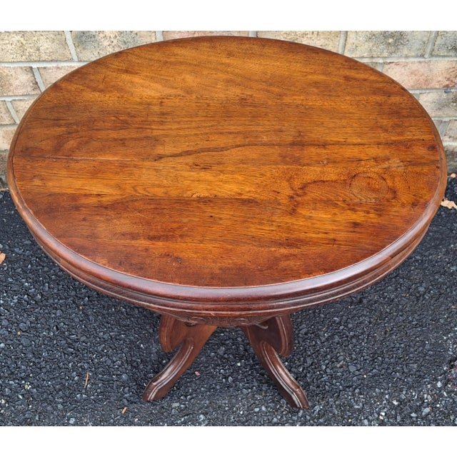 Late 19th Century Victorian Rococo Style Carved Walnut Side Table For Sale In Washington DC - Image 6 of 7
