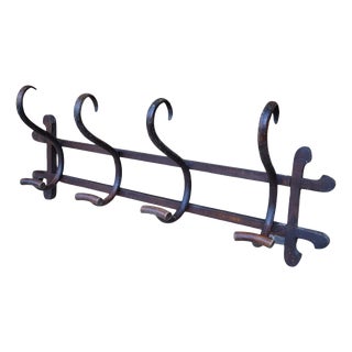 Early 20th Century Wall-Mounted Bistro Coat Rack in Bentwood For Sale