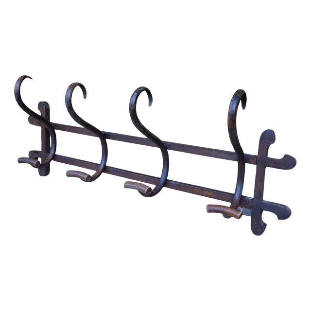 Early 20th Century Wall-Mounted Bistro Coat Rack in Bentwood For Sale