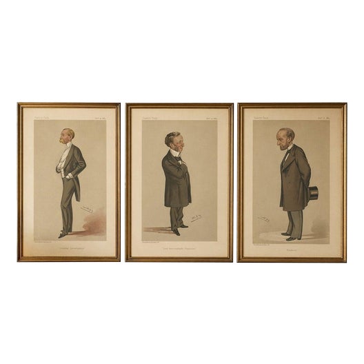 Vanity Fair Artist, Caricatures of Victorian Figures, 1883, Prints, Set of 3 For Sale