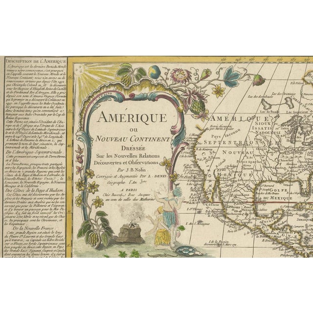 Late 18th Century Map of the Americas with Exploration Tracks and Nice Cartouche, 1795 For Sale - Image 5 of 7