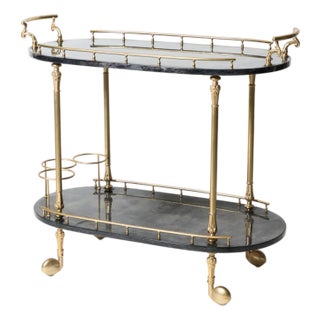 Aldo Tura Gray Bar Cart For Sale