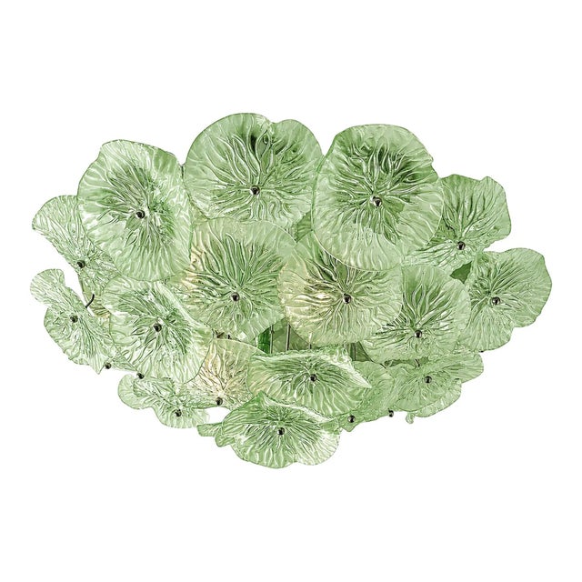 Floreal Green Murano Glass Flush Mount by Simoeng For Sale - Image 6 of 6