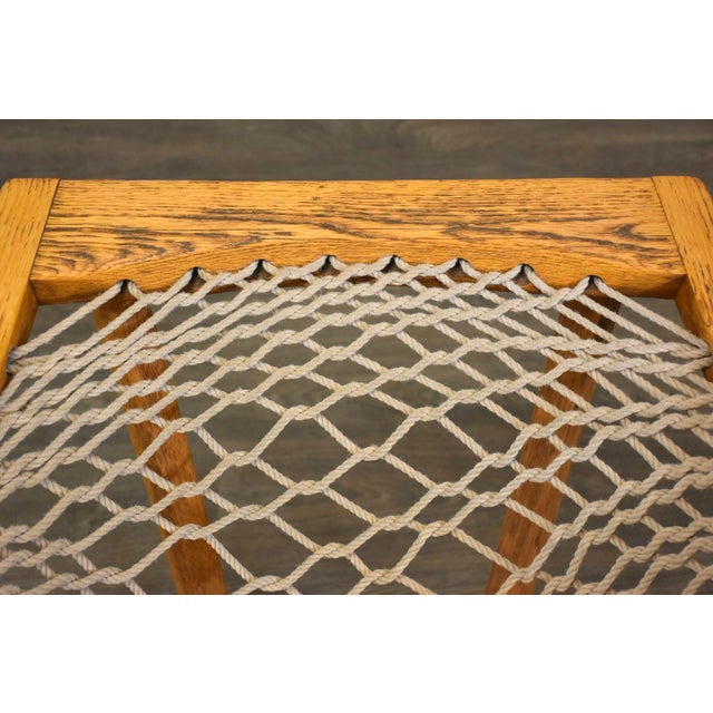 Wood 1970s Modern Oak Net Chair For Sale - Image 7 of 8