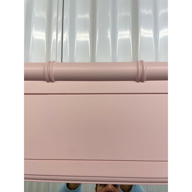 1960s Henry Link Pagoda Mirror in Giorgia Pink Lacquer – Satin Finish, 41” H For Sale - Image 5 of 7