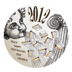 Editioned Italian Fornasetti Calendar Porcelain Plate, 2012