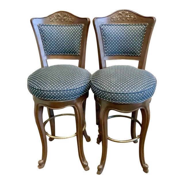 1990s French Provincial Style Bar Stools Set of 2 Chairish