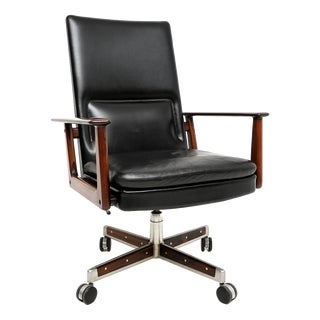 Vintage Danish Leather Desk Chair by Arne Vodder for Sibast, 1960 For Sale