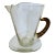 Vintage Carl Aubock Style Pitcher With Rattan Wrapped Handle and Attached Underplate For Sale
