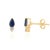 Not Yet Made - Made To Order Pear-Cut Blue Sapphire & Diamond Classic Earrings in 14k Solid Yellow Gold- A Pair For Sale - Image 5 of 11