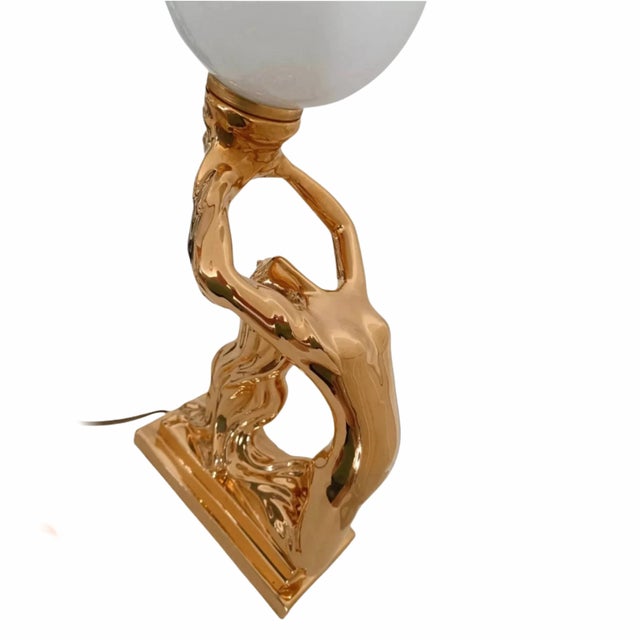 Vintage Italian Art Deco Table Lamp, 1970s For Sale - Image 4 of 5