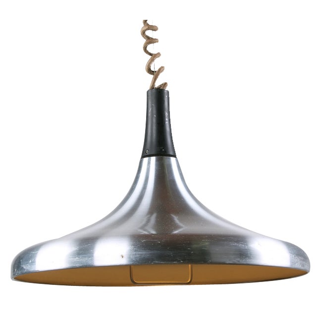 Large German Pendant Light in Chrome Metal by Erco, 1960 For Sale