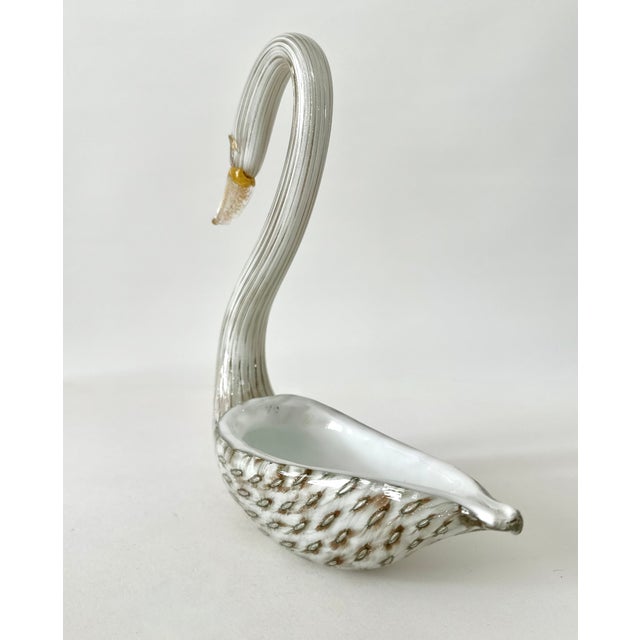 Murano Glass Swan Dish With Bullicante Inclusions For Sale In Cincinnati - Image 6 of 15
