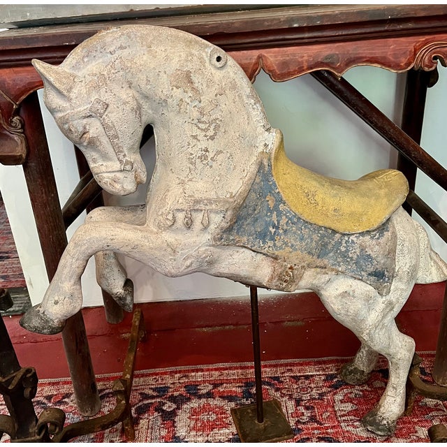 Chinese Chinese Carousel Horse on Stand, Circa 1940 For Sale - Image 3 of 10
