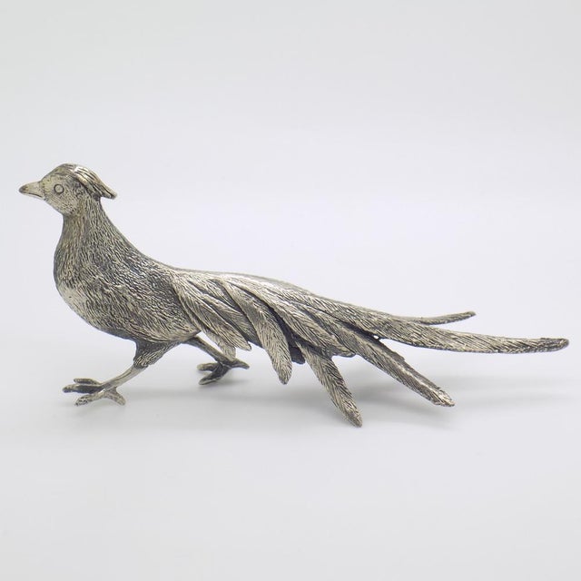 Vintage Italian Handmade Genuine Silver Pheasant Figurine by Raspini Gioielli, 1960s For Sale - Image 16 of 16