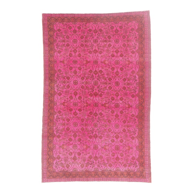 Vintage Turkish Pink Sivas Rug, 04'07 X 07'00 For Sale