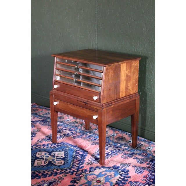Antique Spool Cabinet With Glass Drawers From the Late 1800s For Sale - Image 10 of 14