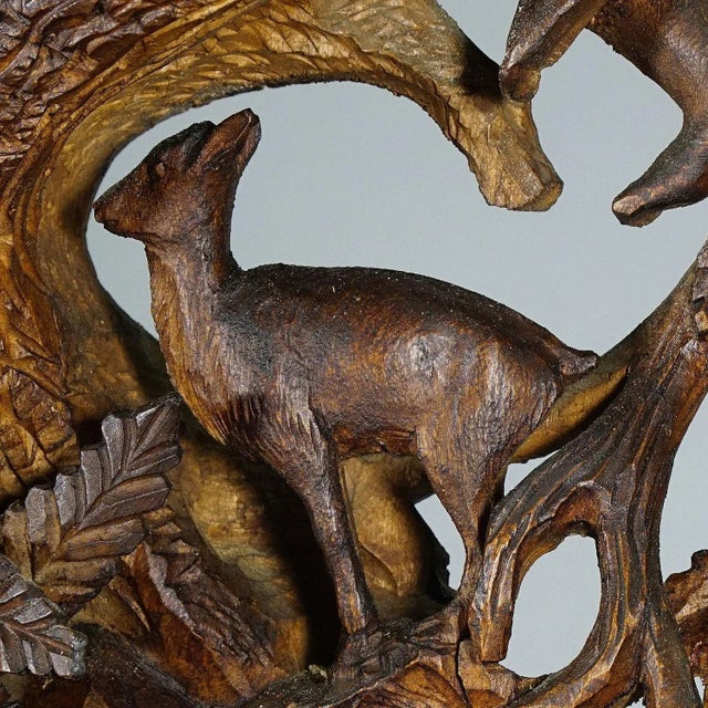 Black Antique Mantel Clock with Herdsman Family, Goats and Cows For Sale - Image 8 of 13