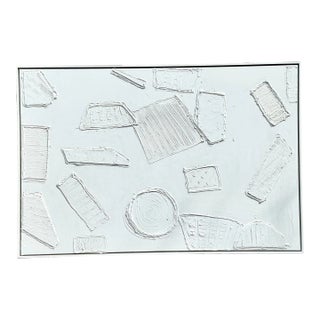 Vintage Boho Abstract Mixed Media Painting on Canvas For Sale