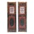 Pair Vintage Chinese Red Black Fujian Style Carving Wood Wall Door Panels For Sale