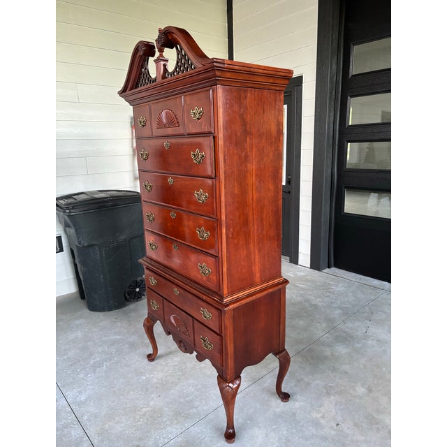 English 1940s Open Home Exclusively by Stanley Highboy Chest / Lingerie Chest For Sale - Image 3 of 9