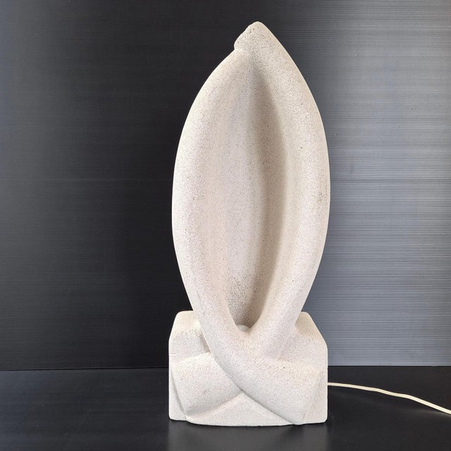 Vintage Ruban and Light Stone Table Lamp by Galisson Tormos, 1970s For Sale - Image 16 of 16