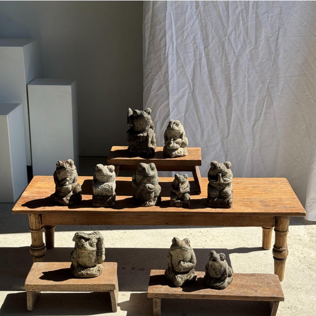 Small Balinese Limestone Frog Sculpture, 2000s For Sale - Image 5 of 18