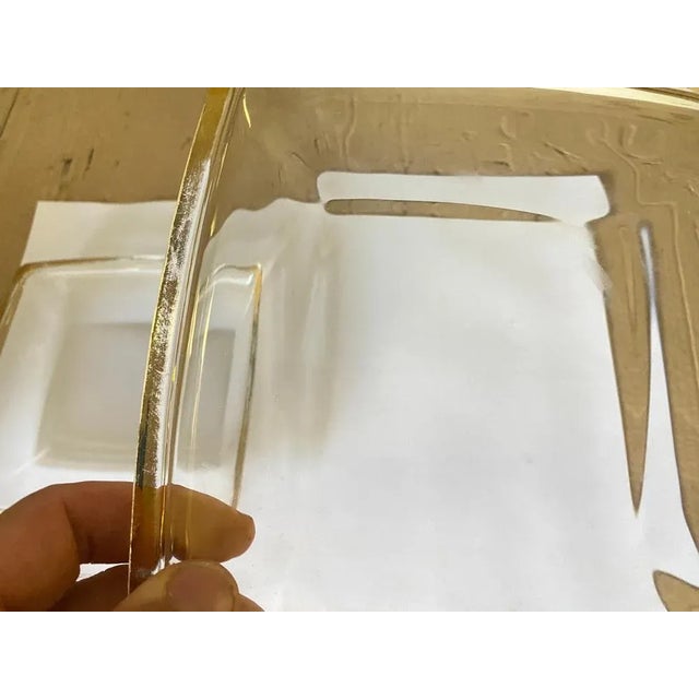 Glass Art Glass Ashtrays with Golden Border, France, 1970s, Set of 2 For Sale - Image 7 of 8