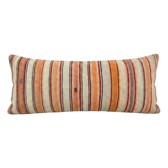Bohemian Long Turkish Kilim Bedding Pillow Cover 17'' X 61'' For Sale