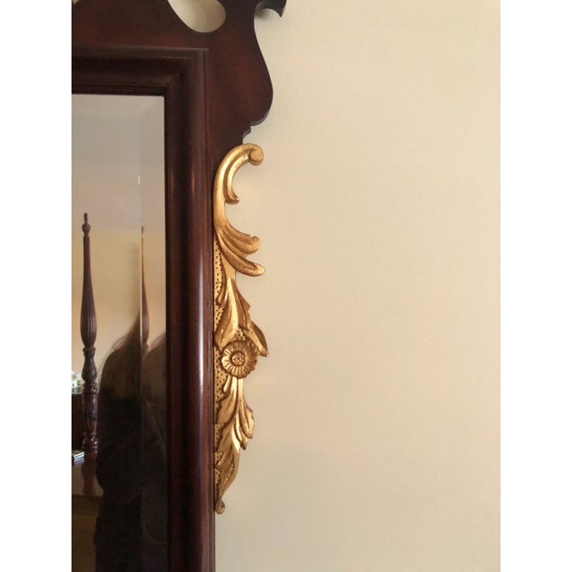 Brown Henredon Mahogany Gold Gilt Mirror For Sale - Image 8 of 11