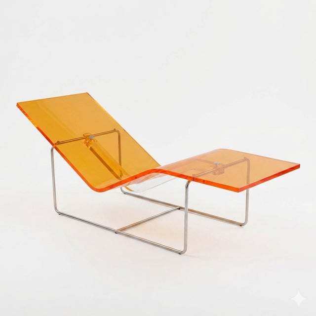 Contemporary Postmodern Futurism Out/In Chaise Longue in Amber Acrylic by Jean-Marie Massaud for Driade, 2001 For Sale - Image 3 of 12