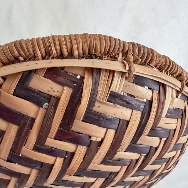 Brown Vintage Kenya Winnowing Basket For Sale - Image 8 of 11