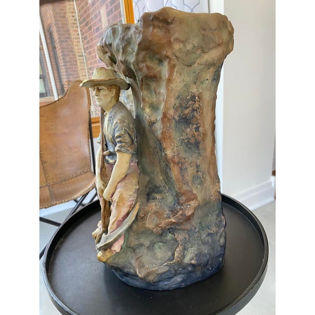 Arts & Crafts Amphora -Brittany Farmer With Scythe For Sale - Image 3 of 7