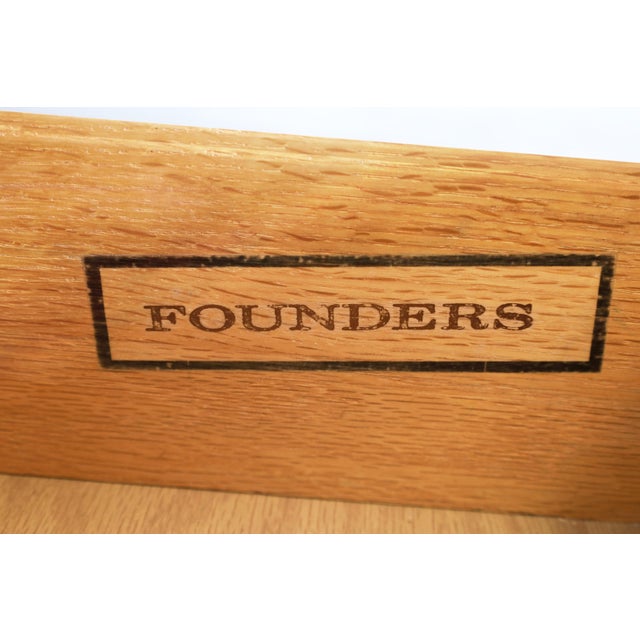 Mid-Century Modern Burl Wood and Brass Nightstands by Founders for Thomasville For Sale - Image 15 of 15