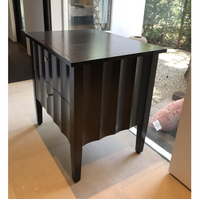 Modern Chocolate Brown Scalloped Detail Nightstands a Pair Chairish