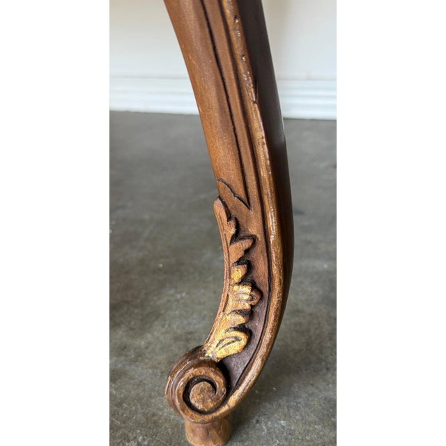 Pair of VIntage French Louis XV Cognac Leather Fauteuils For Sale - Image 15 of 18