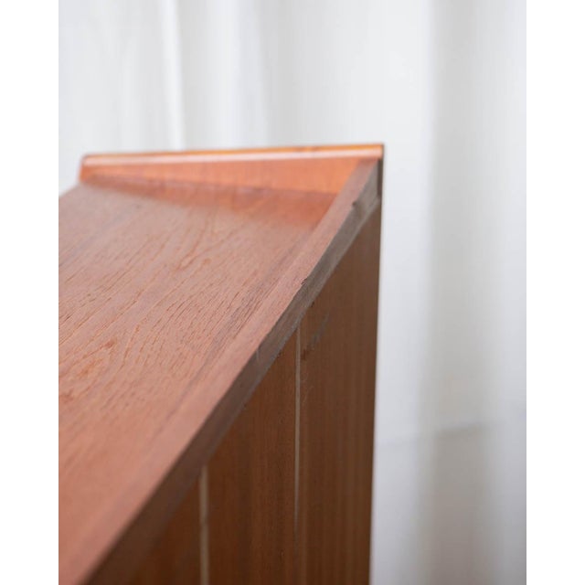 1960s Danish Teak Secretary Desk Attributed to Gunnar Falsig - Sliding Glass Doors For Sale - Image 17 of 18